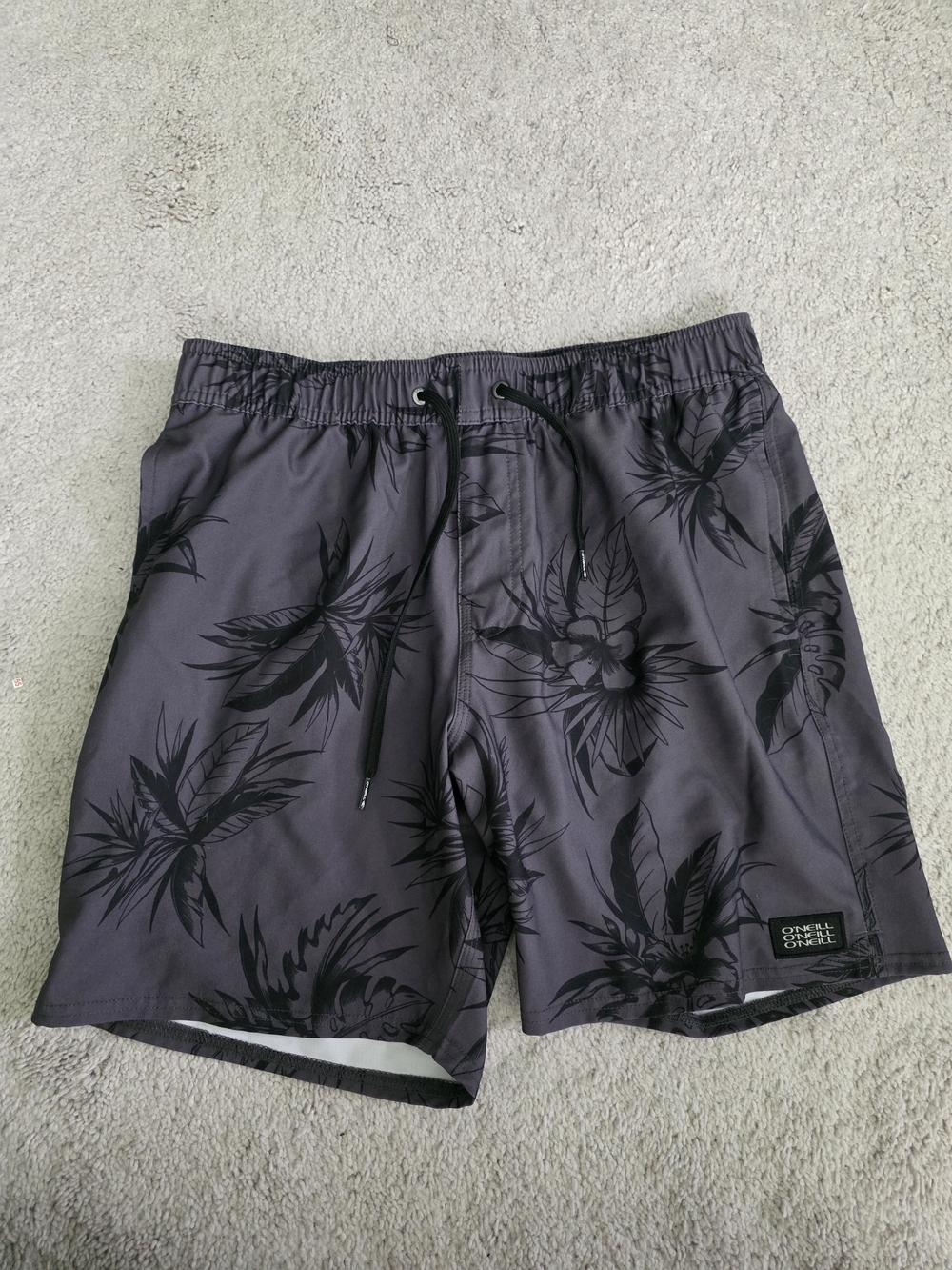 O'Neill Men's Charcoal Gray Floral Board Shorts